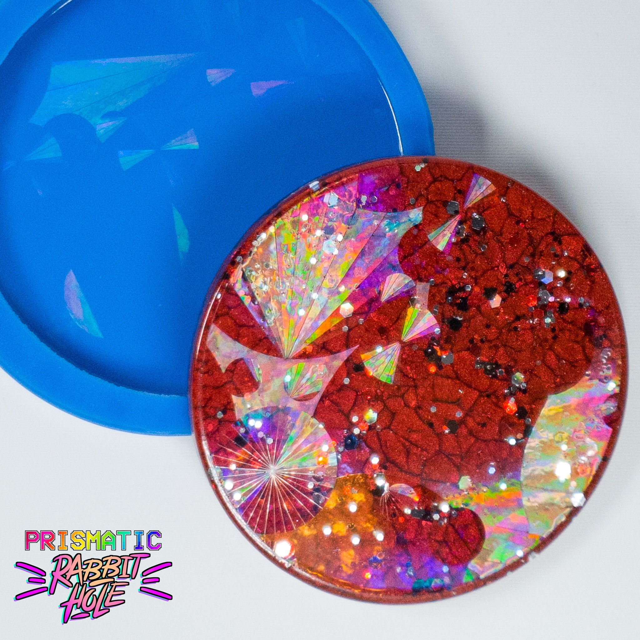Holographic Silicone Rimmed Coaster Mold - Large Round Shape